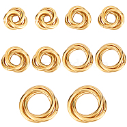 10Pcs 5 Styles 304 Stainless Steel Linking Rings, Interlocking Ring, Golden, 13.5~20x12~22x3~4.5mm, Ring: 10~18x2~2.3mm, Inner Diameter: 7~14mm, 2pcs/style(STAS-BBC0002-85)
