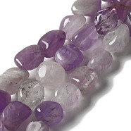 Natural Amethyst Beads Strands, Nuggets, Tumbled Stone, 7~15x6~10x5.5~8mm, Hole: 1mm, about 47~49pcs/strand, 15.55~15.94''(39.5~40.5cm)(G-B078-D12-01)