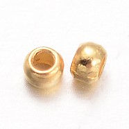 Rondelle Brass Crimp Beads, Golden, 1.5mm, Hole: 0.5mm(KK-L134-33G-01)