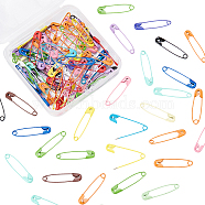 ARRICRAFT 100Pcs Iron Safety Pins, Mixed Color, 30x7x2mm, Pin: 0.7mm(IFIN-AR0001-16)
