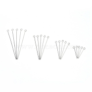 304 Stainless Steel Eye Pin, Stainless Steel Color, 7.4x7.3x2.5cm, Hole: 2mm, Pin: 0.6mm, about 600pcs/box(STAS-X0017-17P)