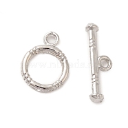 Alloy Toggle Clasps, Ring, Platinum, Ring: 15.5x12x1.5mm, Hole: 1.7mm, Bar: 6.5x20x4mm, Hole: 1.5mm(FIND-Z063-45P)