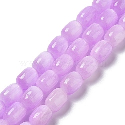 Natural Selenite Beads Strands, Dyed, Drum, Plum, 12x8mm, Hole: 1mm, about 32pcs/strand, 15.51~15.55 inch(39.4~39.5cm)(G-F750-01)
