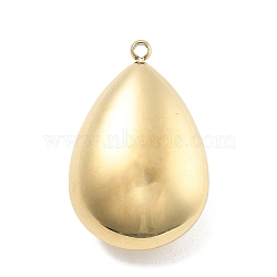 316 Surgical Stainless Steel Pendants, Real 18K Gold Plated, Teardrop, 23x15x9mm, Hole: 1.4mm(STAS-A108-01D-G)