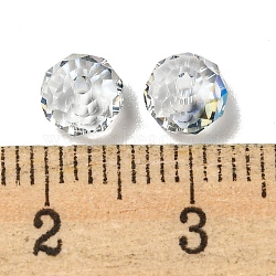 Electroplate Glass Beads, Rondelle, Clear, 6x4mm, Hole: 1.4mm, 100pcs/bag(EGLA-Z004-01A-04)