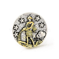 Alloy Brooches, Enamel Pins, for Backpack Clothes, Constellation, Virgo, 19.5x3.5mm(JEWB-S014-03B)