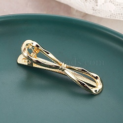 Bowknot Metal Alligator Hair Clips for Women Girls, Golden, 60x13mm(PW-WG91853-01)