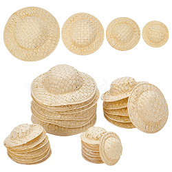 40Pcs 4 Styles Paper Craft Doll Hat, for DIY Doll Toys Puppet Plush Animal Making, Light Yellow, 30~65x8.5~16mm, Inner Diameter: 17~35mm, 10pcs/style(DIY-GA0008-42)