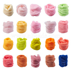 DICOSMETIC 20 Bags 20 Colors Needle Felting Wool, Mixed Color, 100~150mm, 1 bag/color(DIY-DC0002-17)