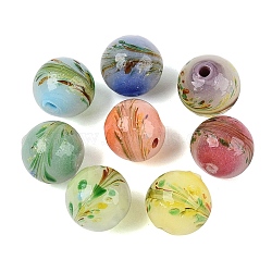 Handmade Lampwork Beads, Round with Landscape, Mixed Color, 11.5~12.5mm, Hole: 1.2~2mm(LAMP-T023-02B-01)