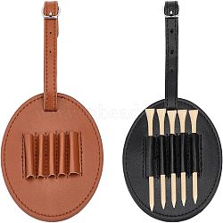 CHGCRAFT 2Pcs 2 Colors Imitation Leather Golf Tees Storage Bags, for Golfing Sporting Tool Accessories, Great Gift for Golfer, Round, Mixed Color, 150~177mm, 1pc/color(AJEW-CA0003-31)