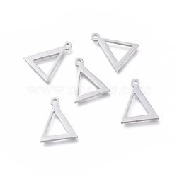 304 Stainless Steel Charms, Greek Alphabet, Stainless Steel Color, Letter.D, 14x11x1mm, Hole: 1.2mm(STAS-K215-06P)