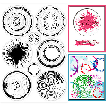 Custom PVC Plastic Clear Stamps, for DIY Scrapbooking, Photo Album Decorative, Cards Making, Round, 160x110x3mm