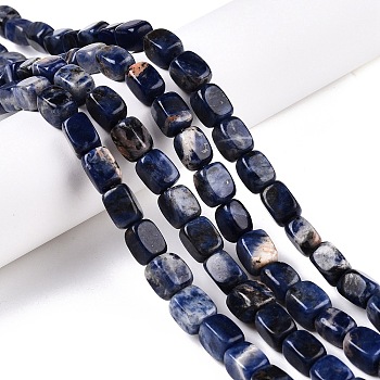 Natural Sodalite Beads Strands, Cuboid, 7.5~13x6.5~12.5x 6~11.5mm, Hole: 1.2mm, about 33pcs/strand, 13.98~15.6''(35.5~39cm)