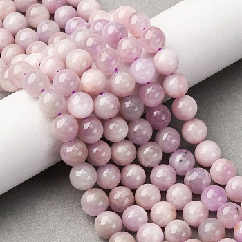 Natural Kunzite Beads Strands, Round, 8mm, Hole: 1mm, about 46~49pcs/strand, 15.35~15.75''(39~40cm)