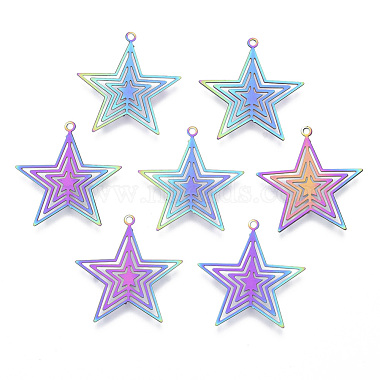Multi-color Star Stainless Steel Pendants