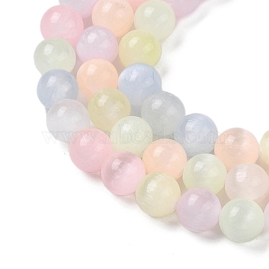 Macaron Color Natural Selenite Beads Strands(G-Q162-A01-02A-02)-4