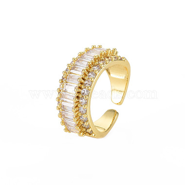 Brass Micro Pave Cubic Zirconia Cuff Rings for Women(RJEW-T016-39G-02)-3