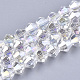 Chapelets de perles en verre galvanoplastique(X-EGLA-Q118-6mm-B17)-1