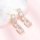 Rectangle Brass Micro Pave Cubic Zirconia Dangle Stud Earrings(EJEW-C174-06G-01)-1