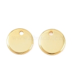 Brass Pendants, Flat Round Charms, Cadmium Free & Lead Free, Long-Lasting Plated, Rack Plating, Real 18K Gold Plated, 7.5x1mm, Hole: 1mm(KK-Z151-14G)