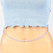 Summer Jewelry Waist Bead, Glass Seed Beaded Body Chain, Bikini Jewelry for Woman Girl, Lilac, 31.5 inch(80cm)(NJEW-C00026-05)