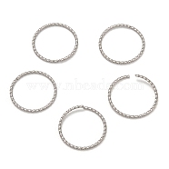 304 Stainless Steel Jump Rings, Open Jump Rings, Twisted, Round Ring Shape, Stainless Steel Color, 17x1mm, Inner Diameter: 15mm(STAS-L256-008P)