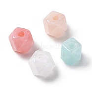 Opaque Acrylic Beads, with Glitter Powder, AB Color, Faceted, Polygon, Mixed Color, 12.7x15.5x15.5mm, Hole: 4mm(OACR-C008-09)