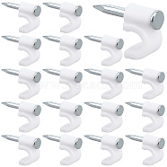 Plastic Wire Fastener, Circle Cable Clips, with Stainless Steel Nail, White, 15x9x4.5mm, Inner Diameter: 4mm(FIND-GF0004-06)
