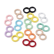 Spray Painted Alloy Spring Gate Rings, Double Round, Mixed Color, 7 Gauge, 36x19.5x3.5mm, Hole: 12.5mm(FIND-C024-01B)