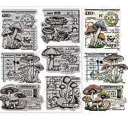 Rubber Clear Stamps, for Card Making Decoration DIY Scrapbooking, Mushroom, 22x18x0.8cm(DIY-WH0251-021)