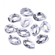 Acrylic Linking Rings, Quick Link Connectors, For Curb Chains Making, Imitation Gemstone Style, Twist, WhiteSmoke, 23x16.5x5.5mm, Hole: 11.5x6mm, about 580pcs/500g(OACR-S021-19B-07)