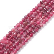 Natural Red Tourmaline Beads Strands, Faceted, Cube, Grade AAA, 3mm, Hole: 0.6mm, about 124pcs/strand, 15.55 inch(39.5cm)(G-A021-01D)