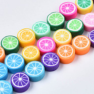 Handmade Polymer Clay Bead Strands, Lemon, Mixed Color, 9~10x4~5mm, Hole: 1.6mm, about 40pcs/strand, 14.96 inch~15.35 inch(38~39cm)(CLAY-N006-79)