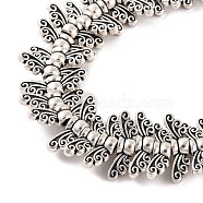 Tibetan Style Wing Alloy Bead Strands, Lead Free, Antique Silver, 4.5x14x3.5mm, Hole: 2mm, about 59pcs/strand, 8 inch(TIBEB-O007-22-LF)