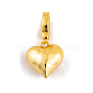 925 Sterling Silver Love Heart Pendants, Textured Heart Charms with 925 Stamp, Golden, 24mm, Heart: 14x13x8mm, Hole: 5.5x4mm(STER-P058-01A-G)