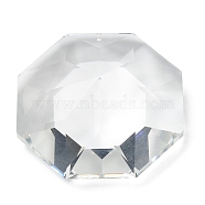 Transparent Glass Big Pendants, Faceted, for Chandelier Crystal Hanging Pendants, Octagon, 57x57x23.5mm, Hole: 1.8mm(GLAA-R223-09A)
