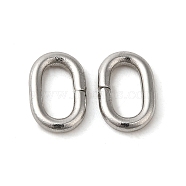304 Stainless Steel Linking Rings, Quick Link Connectors, Oval, Stainless Steel Color, 9x6x1.5mm, Inner Diameter: 6x3mm(STAS-A093-03D-P)