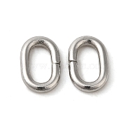 Non-Tarnish 304 Stainless Steel Linking Rings, Quick Link Connectors, Oval, Stainless Steel Color, 9x6x1.5mm, Inner Diameter: 6x3mm(STAS-A093-03D-P)