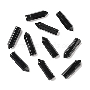 Natural Obsidian Pointed Pendants, Faceted, Bullet, 30~33x8~9mm, Hole: 1.4~1.6mm(G-D460-01N)
