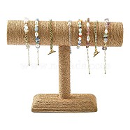 T Bar Straw Rope Bracelet/Bangle Display Stands, BurlyWood, 24x18x7.4cm(BDIS-N019-03)