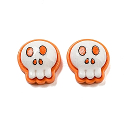 Halloween Theme Resin Decoden Cabochons, Dark Orange, Ghost, 13x12.5x6mm(RESI-C050-01A)