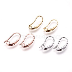 Brass Earring Hooks, with Horizontal Loop, Mixed Color, 18.5x9.5x2mm, Hole: 2mm, 20 Gauge, Pin: 0.8mm(KK-L177-33)