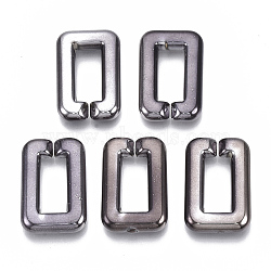 CCB Plastic Linking Rings, Quick Link Connectors, For Jewelry Cross Chains Making, Rectangle, Gunmetal, 30x20x5.5mm, Inner Diameter: 7.5x17.5mm(CCB-R103-09B)