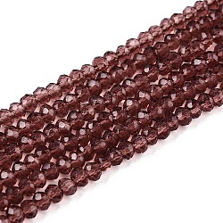 Glass Beads Strands, Faceted, Rondelle, Coconut Brown, 2.3~2.7x2mm, Hole: 0.4mm, about 150~155pcs/strand, 12.60~12.99 inch(32~33cm)(EGLA-A044-T1mm-D13)