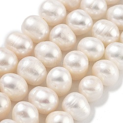 Natural Cultured Freshwater Pearl Beads Strands, Potato, Old Lace, 9~10mm, Hole: 0.6mm, about 19~20pcs/strand, 6.10~6.50 (15.5~16.5cm)(PEAR-C003-19C)