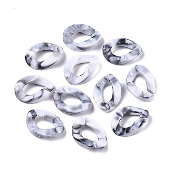 Acrylic Linking Rings, Quick Link Connectors, For Curb Chains Making, Imitation Gemstone Style, Twist, WhiteSmoke, 23x16.5x5.5mm, Hole: 11.5x6mm, about 580pcs/500g