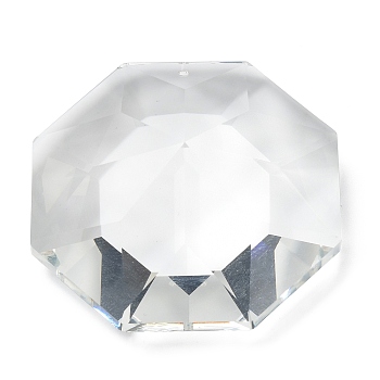 Transparent Glass Big Pendants, Faceted, for Chandelier Crystal Hanging Pendants, Octagon, 57x57x23.5mm, Hole: 1.8mm