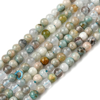 Natural Flower Amazonite Beads Strands, Round, Grade AB, 2.9~3mm, Hole: 0.6mm, about 141~144pcs/strand, 15.24~15.59 inch(38.7~39.6cm)