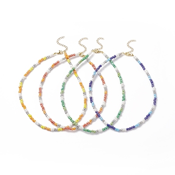 Glass Seed Beaded Necklaces for Women, Mixed Color, 15 inch(38.1cm)